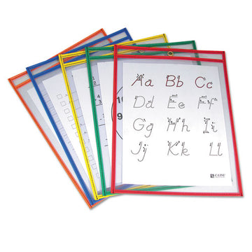 C-Line® Reusable Dry Erase Pockets, 9 X 12, Assorted Primary Colors, 5-pack freeshipping - TVN Wholesale